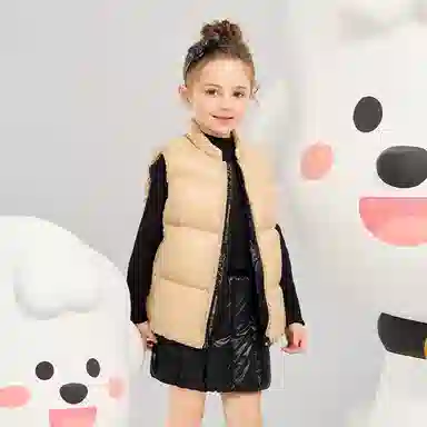 高梵 舒适亲肤立领拉链羽绒马甲 中小童