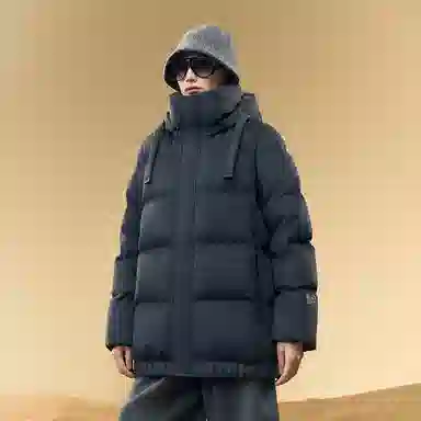 高梵 袖口字母刺绣连帽保暖加厚羽绒服 女款 意式灰