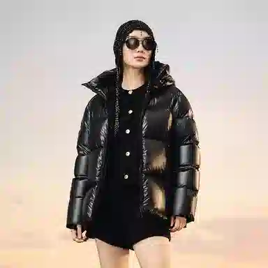 高梵 纯色连帽加厚短款羽绒服 男女同款 拿破仑黑