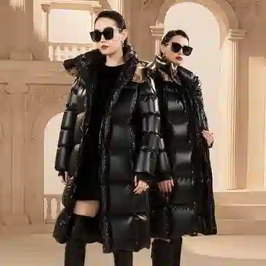 高梵 黑金六格龙年系列长款羽绒服 男女同款 黑色