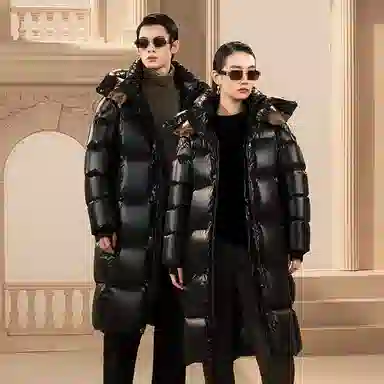 高梵 黑金六格龙年系列长款羽绒服 男女同款 黑色