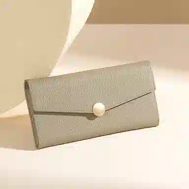 TUCANO Classic Leather Wallet Elephant Gray Ivory