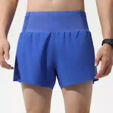 马孔多 美式复古时尚设计感舒适轻便透气吸汗速干纯色运动短裤 男款 电光靛蓝