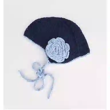 氧气樱桃 韩系手工复古针织编织花朵保暖护耳包头钩针氛围感自拍神器 涤纶 绒线帽 男女同款情侣款