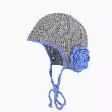 氧气樱桃 韩系手工复古针织编织花朵保暖护耳包头钩针氛围感自拍神器 涤纶 绒线帽 男女同款情侣款