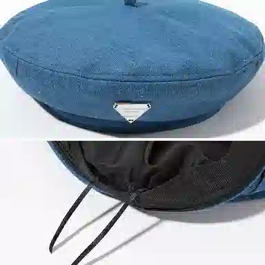 氧气樱桃 水洗牛仔薄款金属标画家 涤纶 贝雷帽 男女同款情侣款