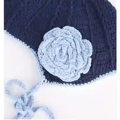 氧气樱桃 韩系手工复古针织编织花朵保暖护耳包头钩针氛围感自拍神器 涤纶 绒线帽 男女同款情侣款