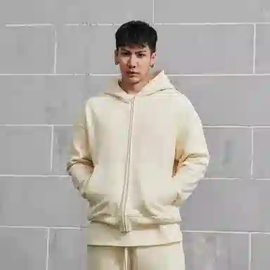 无畏东方纯色拉链卫衣外套纯色极简重磅休闲运动百搭连帽开衫 男女同款