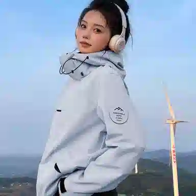 赛琪 户外简约纯色基础款防风防水连帽登山骑行露营徒步宽松休闲百搭加绒加厚内胆三合一夹克绒感外套 男女同款