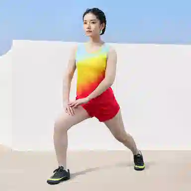 赛琪 巨风系列 专业马拉松竞速竞训体考体测速干无袖背心渐变透气马拉松竞速跑步三分短裤健身吸湿排汗训练休闲套装 女款