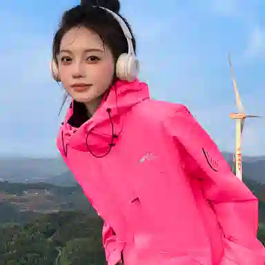 赛琪 户外简约纯色基础款防风防水连帽登山骑行露营徒步宽松休闲百搭加绒加厚内胆三合一夹克绒感外套 男女同款