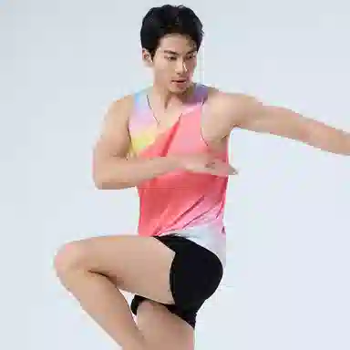 赛琪 渐变多色时尚马拉松训练跑步运动户外休闲薄款透气吸湿排汗透气无袖投篮服篮球田径背心 男女同款