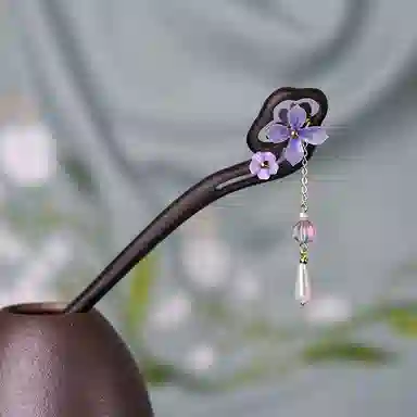 聆听花开 高品质精致优雅新中式个性民族风发饰汉服旗袍古风国潮复古高级感轻奢素雅发钗小苍兰 树脂 发簪 女款