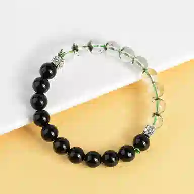 聆听花开 【学业上岸 前途似锦 与你一起】财源滚滚暴富事业有成升职加薪转运珠八方来财高级新中式青珏墨韵 绿幽灵 手串 男女同款情侣款