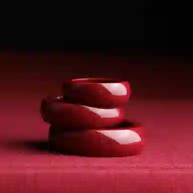 聆听花开 国潮本命年紫金砂  光面戒圈 指环 幸运珠高级感小众设计感不撞款 朱砂 戒指 男女同款情侣款