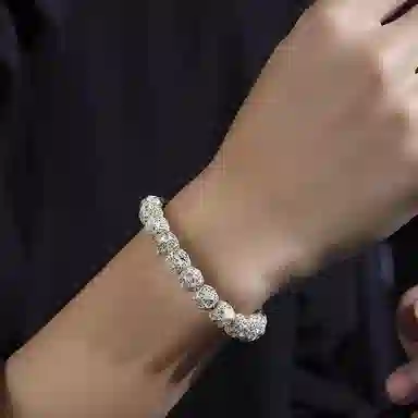 聆听花开 国潮无相 海南原生态石玉料 单圈盘玩佛珠文玩高级感国潮风 小众设计感 星月菩提 手串 男女同款情侣款