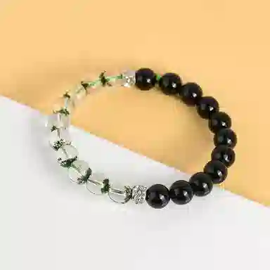 聆听花开 【学业上岸 前途似锦 与你一起】财源滚滚暴富事业有成升职加薪转运珠八方来财高级新中式青珏墨韵 绿幽灵 手串 男女同款情侣款