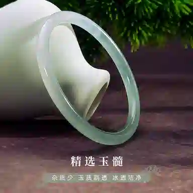 聆听花开 绿青梅叮当镯新中式个性优雅精致气质旗袍国风典雅国潮油青素圈细圆条#好运 玉髓 手镯 女款