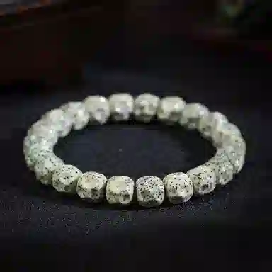 聆听花开 国潮无相 海南原生态石玉料 单圈盘玩佛珠文玩高级感国潮风 小众设计感 星月菩提 手串 男女同款情侣款