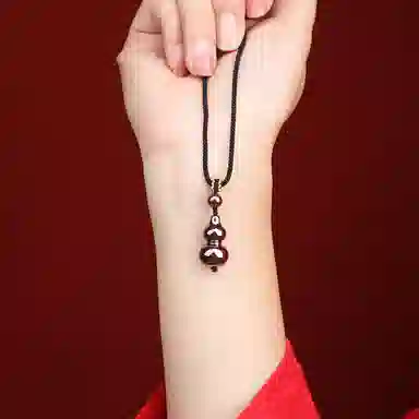 聆听花开 国潮福运连连 福禄雕刻葫芦幸运佛珠设计感  小众不撞高级感 朱砂 项链 男女同款情侣款