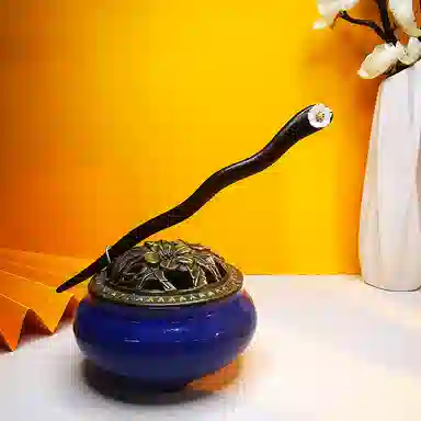 聆听花开 新中式灵动梅百搭气质 高级感简约中式 合金 发簪 女款