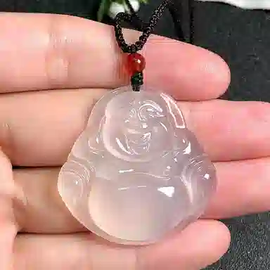 聆听花开 新中式弥勒小佛吊坠 挂坠佛公好运 玉髓 玉石项链 男女同款情侣款