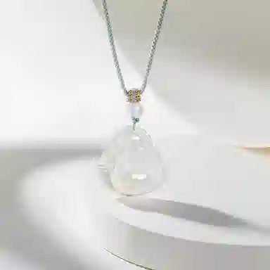 聆听花开 幸运佛公白月光笑口常开佛转运珠高级感时尚设计感 玉髓 项链 男女同款情侣款