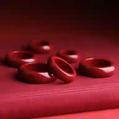 聆听花开 国潮本命年紫金砂  光面戒圈 指环 幸运珠高级感小众设计感不撞款 朱砂 戒指 男女同款情侣款