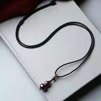 聆听花开 国潮福运连连 福禄雕刻葫芦幸运佛珠设计感  小众不撞高级感 朱砂 项链 男女同款情侣款