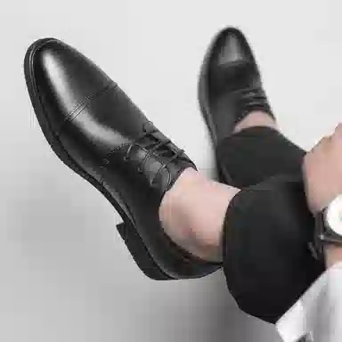 乔奈 英伦商务真皮系带 正装皮鞋 男款 黑色