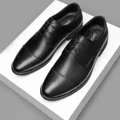 乔奈 英伦商务真皮系带 正装皮鞋 男款 黑色