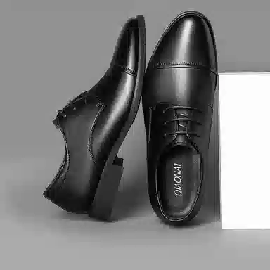 乔奈 英伦商务真皮系带 正装皮鞋 男款 黑色