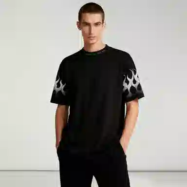 Vision of Super FW23 Flame Print Crewneck T-Shirt Black