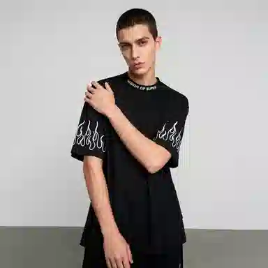 Vision of Super Flame Embroidery T-Shirt