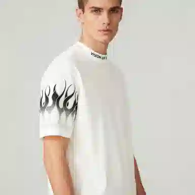 Vision of Super FW23 Flame Print Crewneck T-Shirt Black