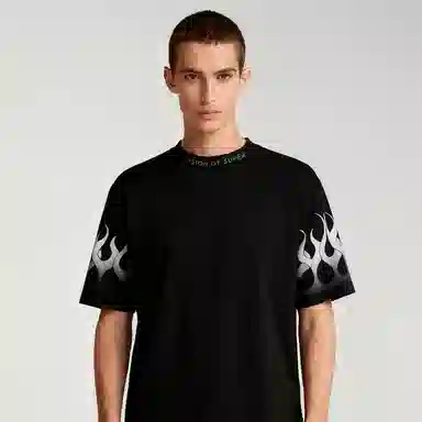 Vision of Super FW23 Flame Print Crewneck T-Shirt Black