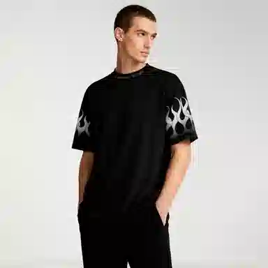 Vision of Super FW23 Flame Print Crewneck T-Shirt Black
