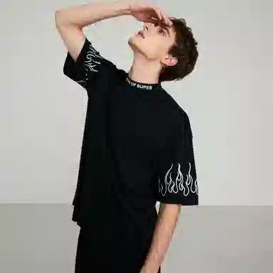 Vision of Super Flame Embroidery T-Shirt