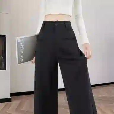 她池 简约高腰显瘦休闲裤 女款