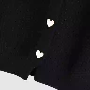 她池 纯色单排扣圆领马甲 女款 黑色