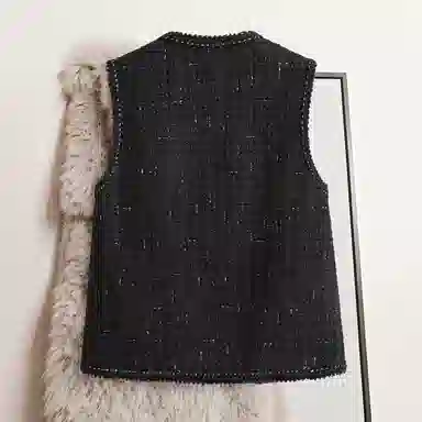 她池 合身适中圆领马甲 女款