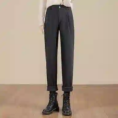 丝柏舍 高腰简约百搭休闲裤 女款 深灰色