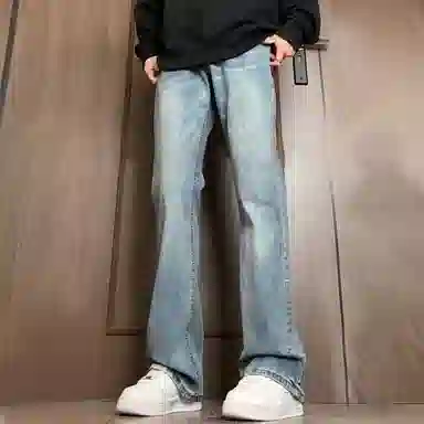 尘映 美式高街复古水洗做旧百搭休闲长裤牛仔裤 男女同款