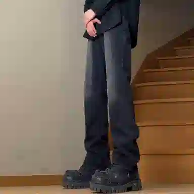 尘映 美式高街复古水洗做旧百搭休闲长裤牛仔裤 男女同款