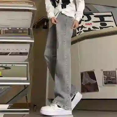 尘映 美式高街复古水洗做旧百搭休闲长裤牛仔裤 男女同款