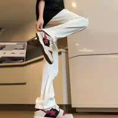 尘映 美式高街复古水洗做旧百搭休闲长裤牛仔裤 男女同款