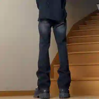 尘映 美式高街复古水洗做旧百搭休闲长裤牛仔裤 男女同款