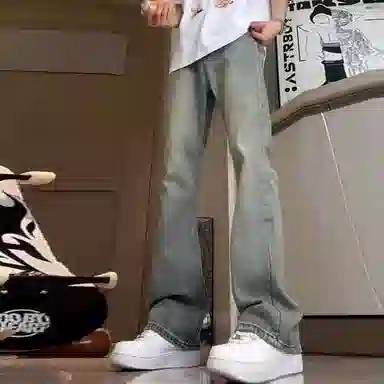 尘映 美式高街复古水洗做旧百搭休闲长裤牛仔裤 男女同款