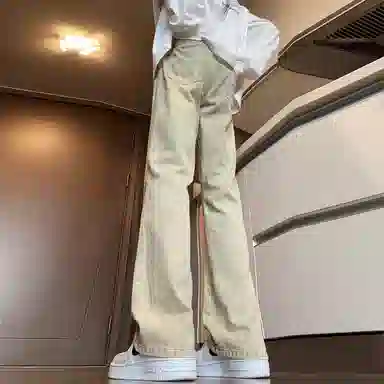 尘映 美式高街复古水洗做旧百搭休闲长裤牛仔裤 男女同款