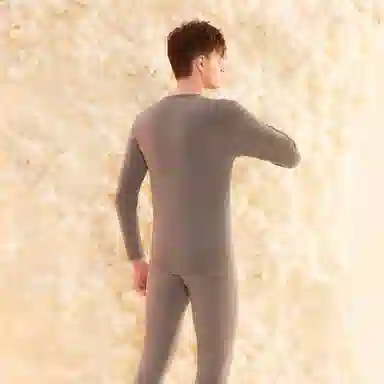 红豆 简约舒适休闲长袖上衣松紧腰长裤保暖套装 男款